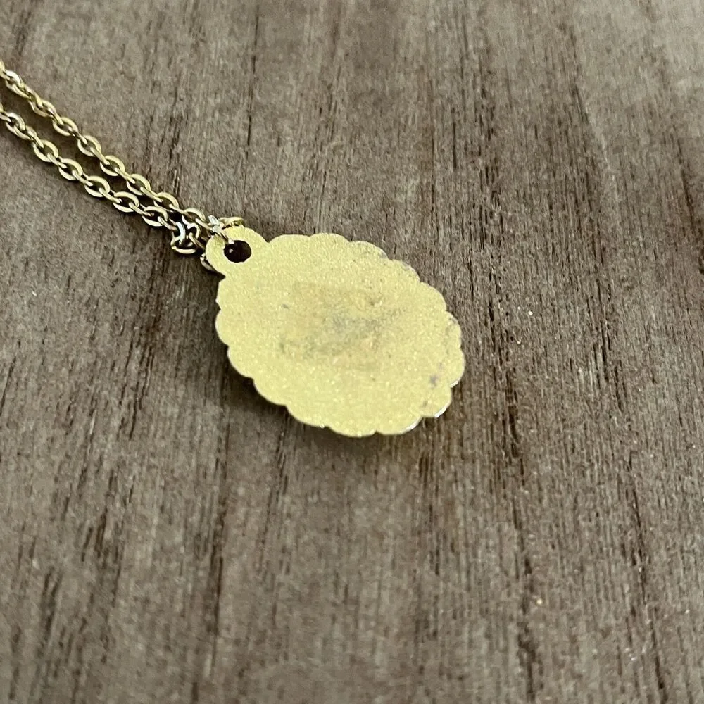 Our Lady Guadalupe Medal Gold Plated Pendant Chain Necklace Mexico Religious